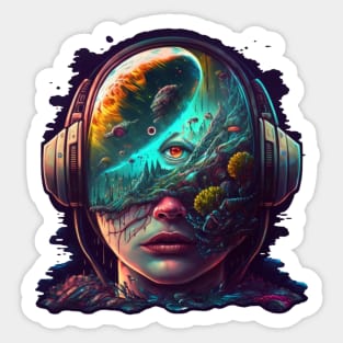 Astronaut|Trippy|Dark| Sticker